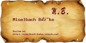 Miselbach Béke névjegykártya